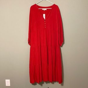Gorgeous red Loft maxi dress